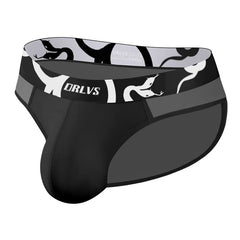 Men’s Mesh Bikini Briefs with Snake-Print Waistband – OR6491